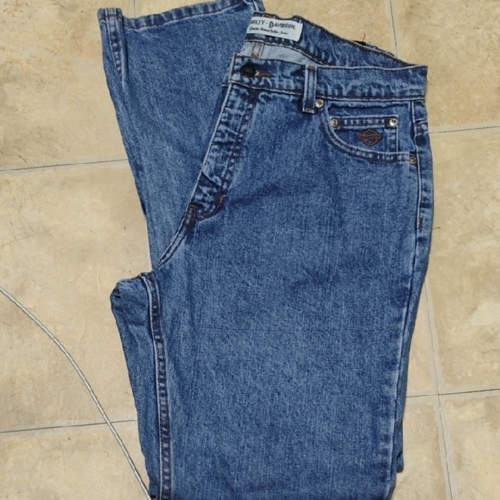 Vintage Harley Davidson Stone Washed Blue Jeans